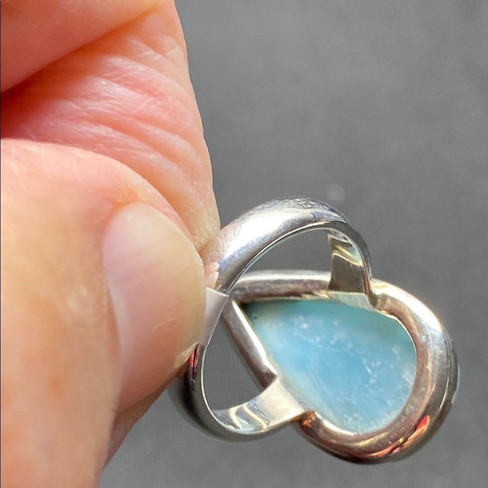 Larimar Ring Size 6 in Solid Sterling Silver 925 - Picture 8 of 9